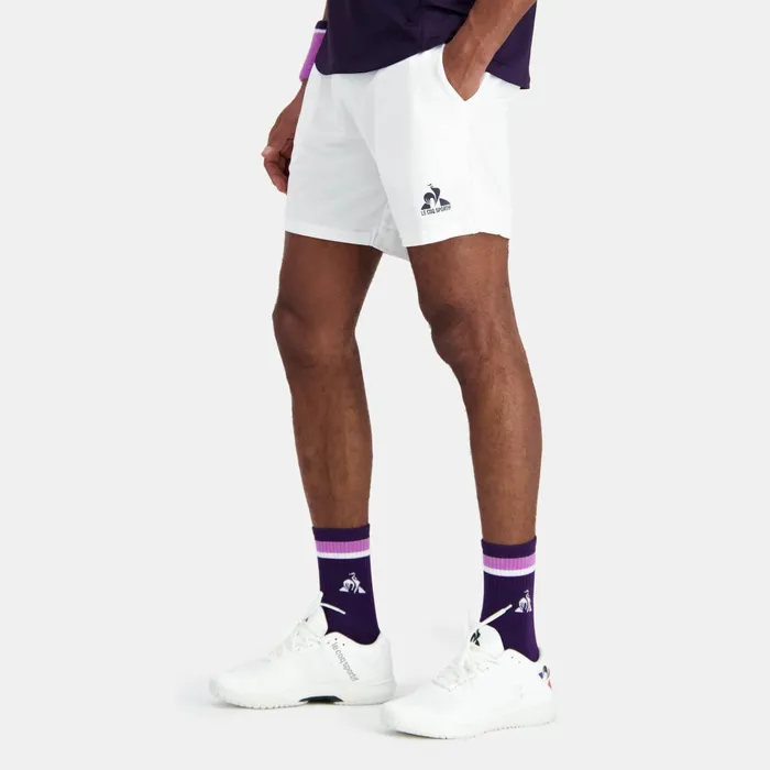 Men Le Coq Sportif Shorts Performance Tennis Shorts New Optical White