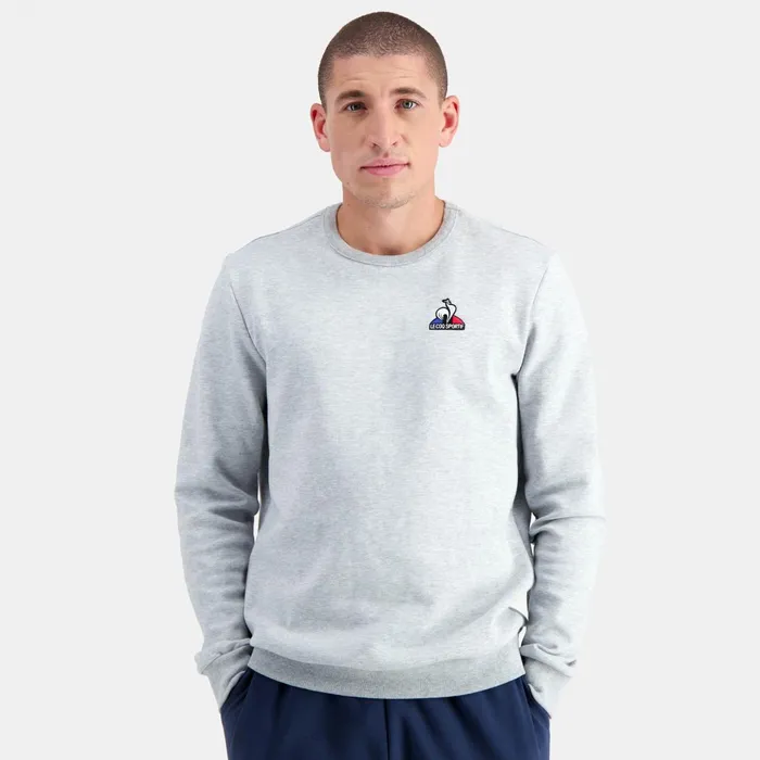 Men Le Coq Sportif Sweatshirts Essentiels RoundNeck Sweatshirtshirt Gris Chin Clair