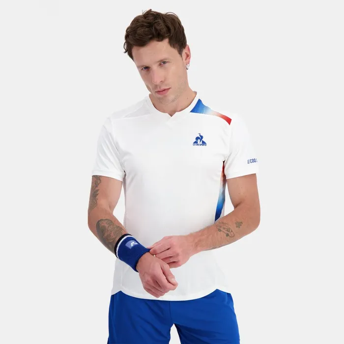 Men Le Coq Sportif Tshirts And Tops Performance Tennis TShirt New Optical White