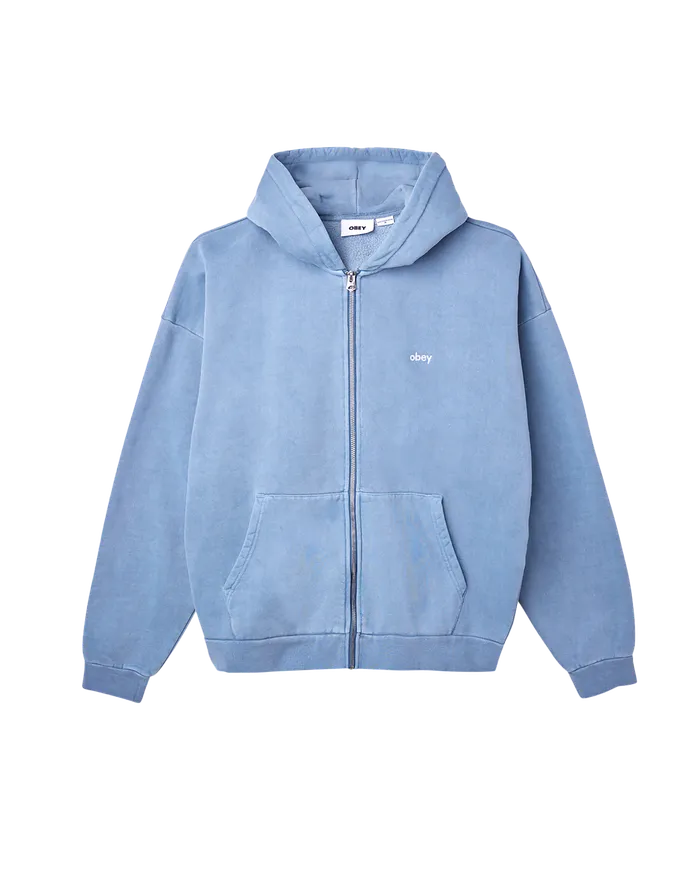 Men LOWERCASE PIGMENT ZIP HOOD Pigment Coronet Blue SWEATSHIRTS OBEY Clothing Men LOWERCASE PIGMENT ZIP HOOD Pigment Coronet Blue SWEATSHIRTS OBEY Clothing