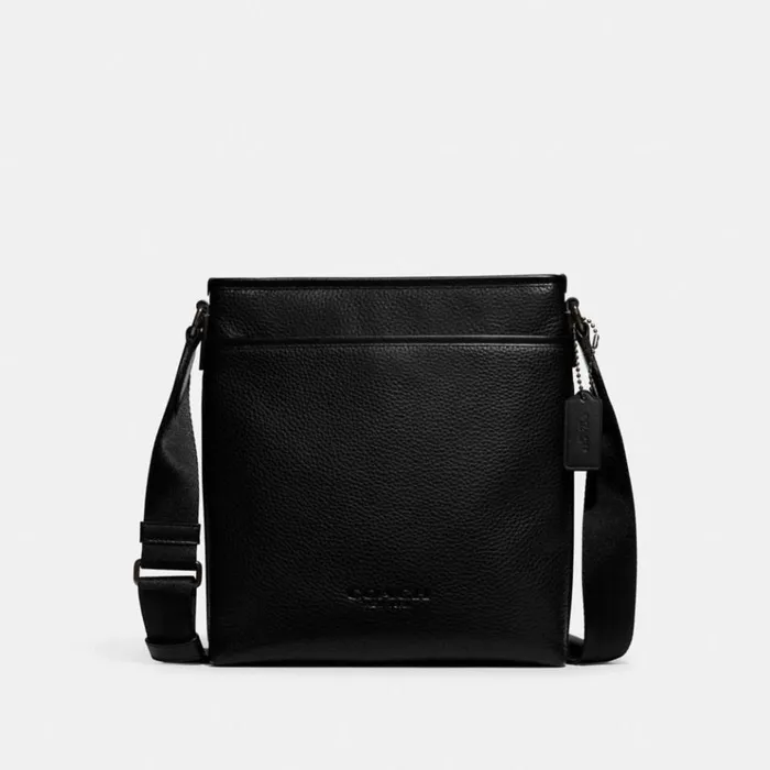 Men Messenger and Crossbody Coach Gotham Slim Crossbody Black