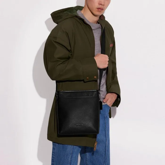 Men Messenger and Crossbody Coach Gotham Slim Crossbody Black
