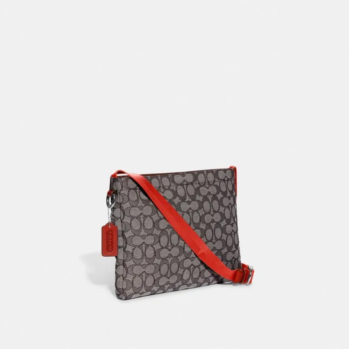 Men Messenger and Crossbody Coach Utility Slim Messenger In Signature Jacquard Oak