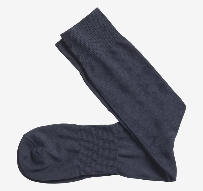 Men Microfiber Tonal Argyle Socks Navy JohnstonandMurphy Socks