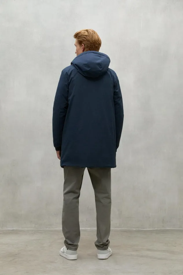 Men Navy Blue Pasu Coat Ecoalf Coats And Jackets