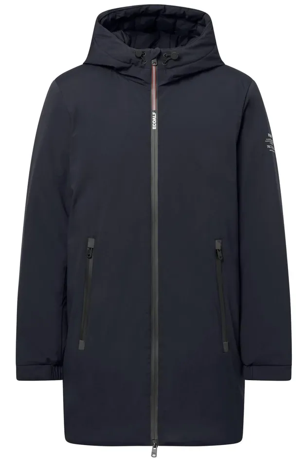 Men Navy Blue Pasu Coat Ecoalf Coats And Jackets
