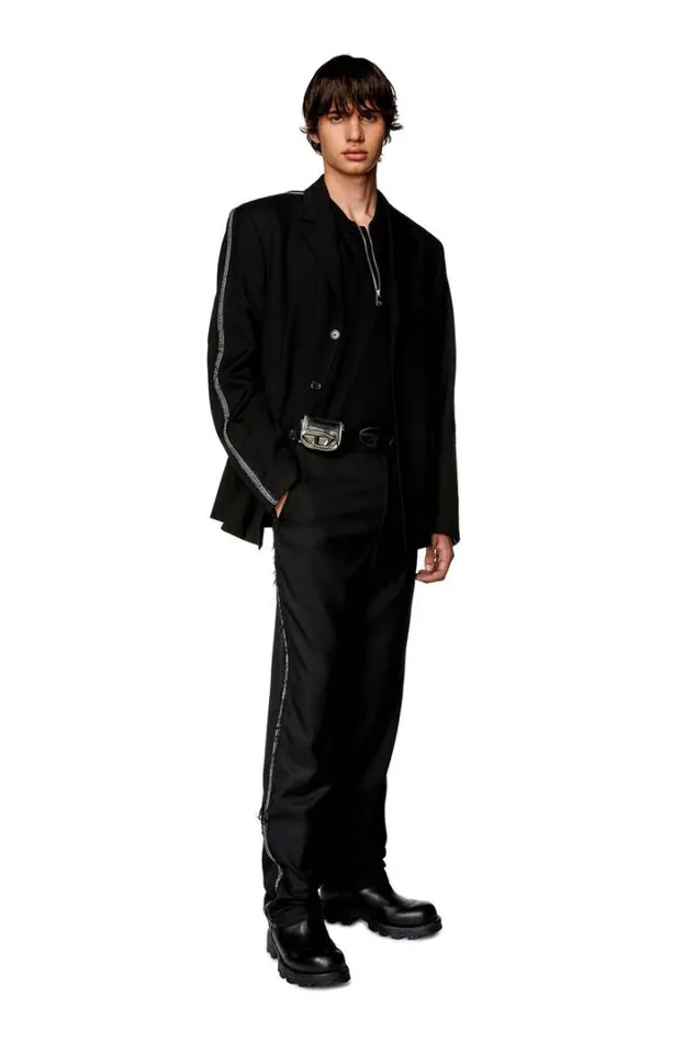 Men POakDnm Black Diesel Trousers And Shorts