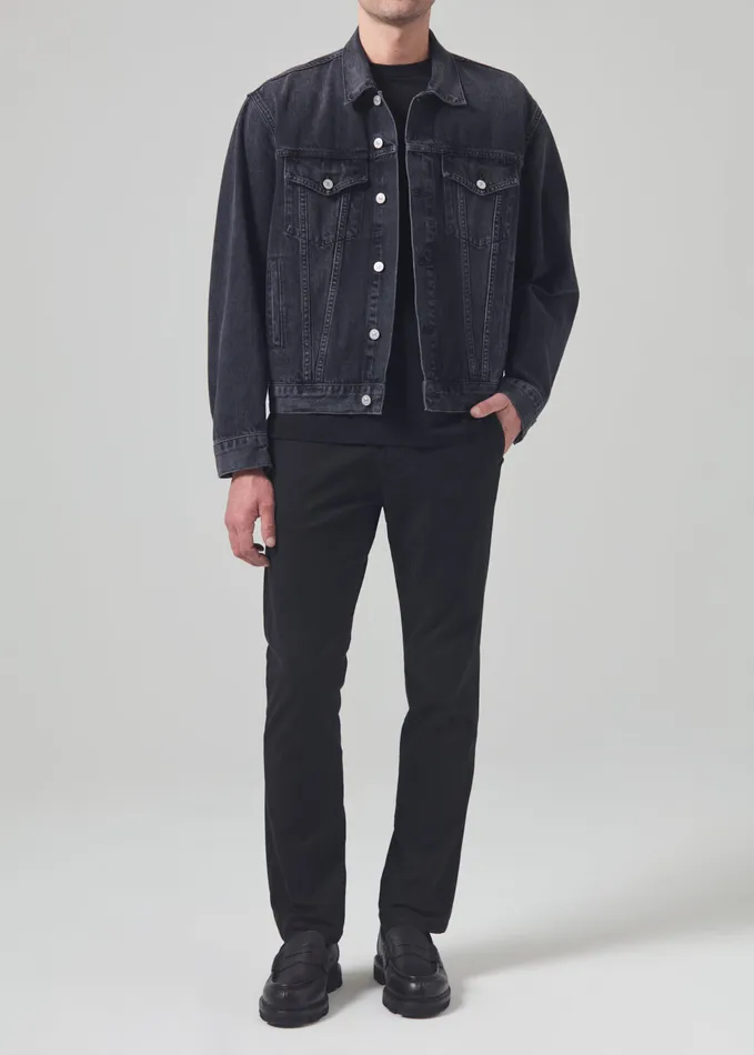 Men Pants Citizens Of Humanity London Tapered Slim Italian Twill In Washed Black
