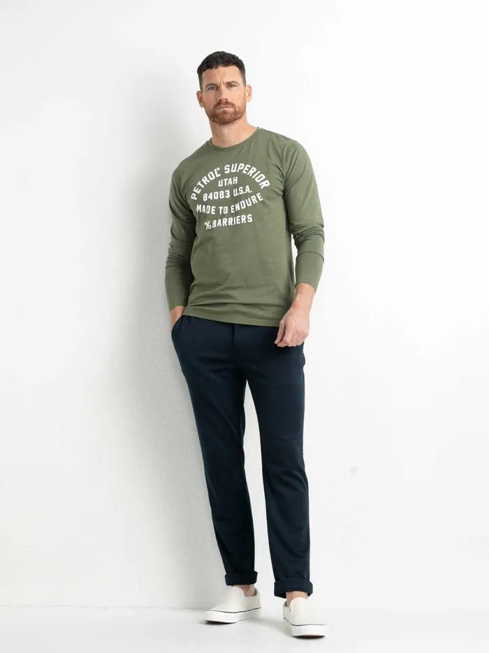 Men Pants Petrol Industries Comfortable Chinos Midnight Navy
