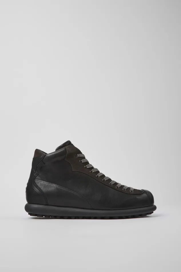 Men Pelotas Black Vegetable Tanned Leather Shoes Camper Ankle Boots Men Pelotas Black Vegetable Tanned Leather Shoes Camper Ankle Boots
