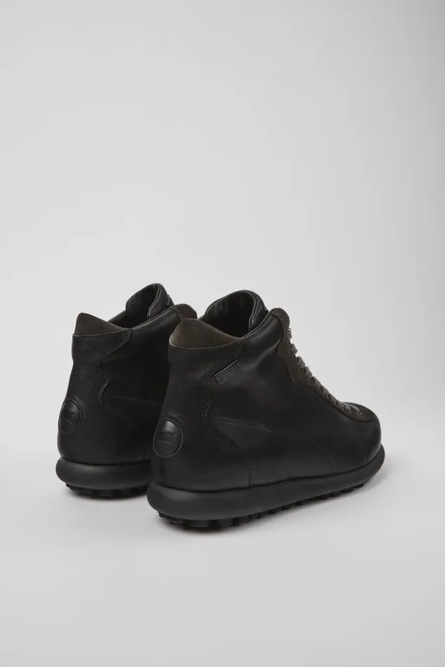 Men Pelotas Black Vegetable Tanned Leather Shoes Camper Ankle Boots Men Pelotas Black Vegetable Tanned Leather Shoes Camper Ankle Boots