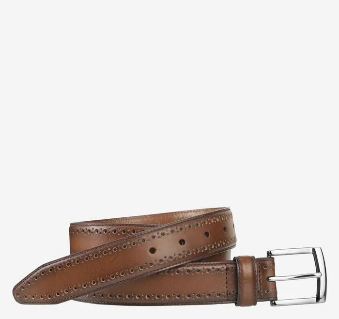 Men PerfedEdge Belt Tan JohnstonandMurphy Belts