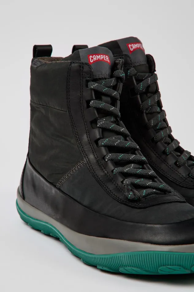 Men Peu Pista Gray And Black Boots Camper Ankle Boots