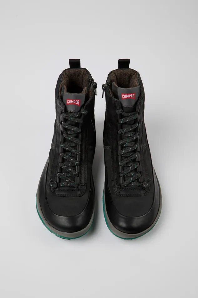 Men Peu Pista Gray And Black Boots Camper Ankle Boots Men Peu Pista Gray And Black Boots Camper Ankle Boots