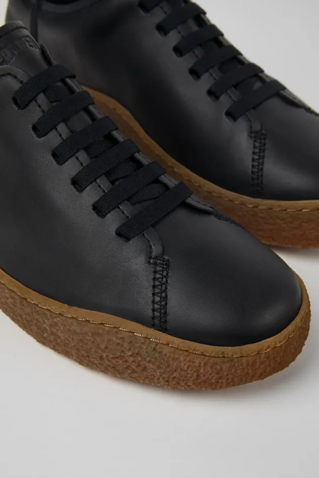 Men Peu Terreno Black Leather Shoes Camper Sneakers