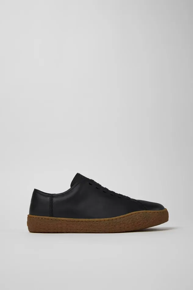 Men Peu Terreno Black Leather Shoes Camper Sneakers