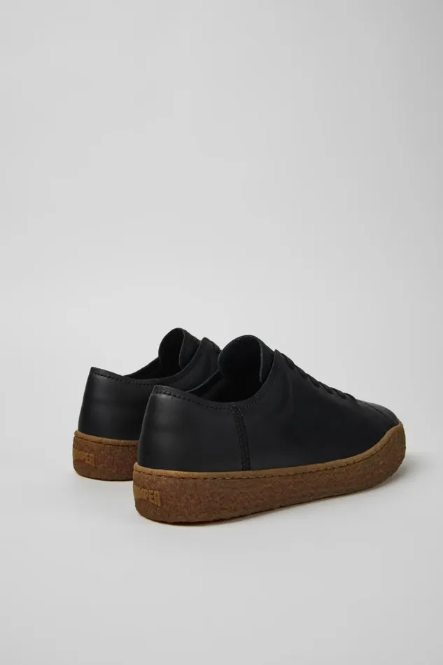 Men Peu Terreno Black Leather Shoes Camper Sneakers