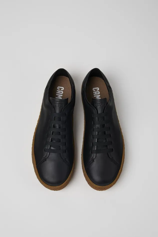Men Peu Terreno Black Leather Shoes Camper Sneakers