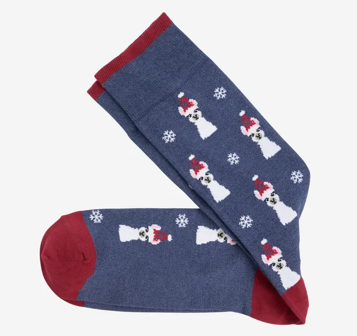 Men Pima Cotton HolidayThemed Socks Denim Holiday Llama JohnstonandMurphy Socks