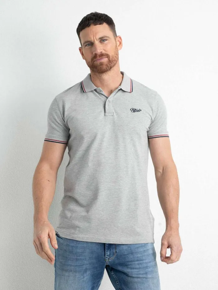 Men Polo Shirts Petrol Industries Classic Polo Shirt Light Grey Melee