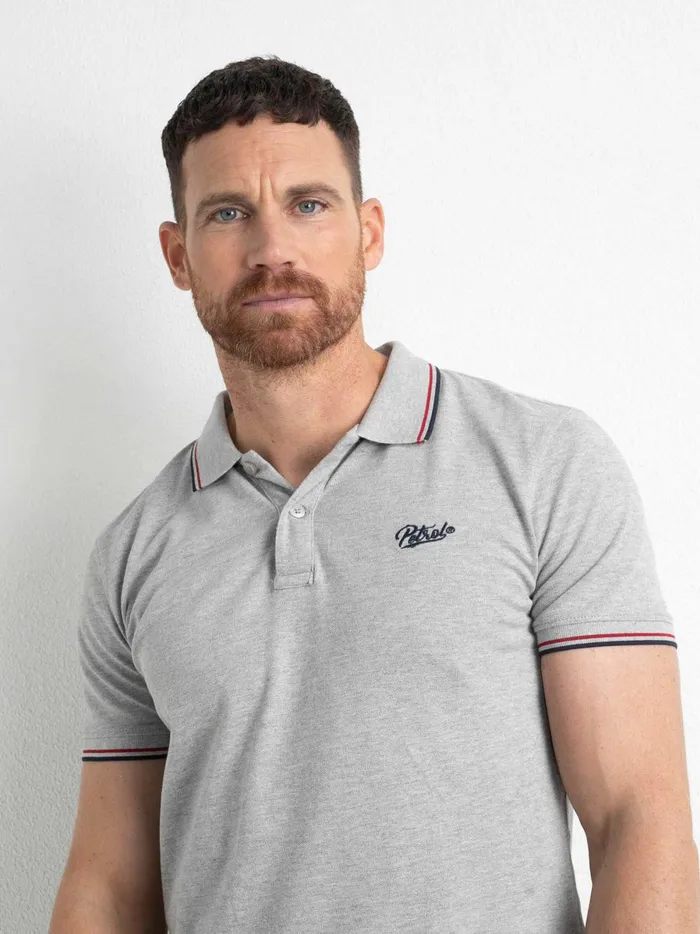 Men Polo Shirts Petrol Industries Classic Polo Shirt Light Grey Melee