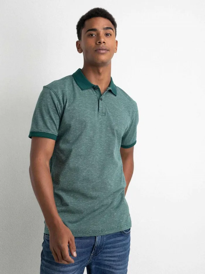 Men Polo Shirts Petrol Industries Polo Shirt With An AllOver Print Emerald Green