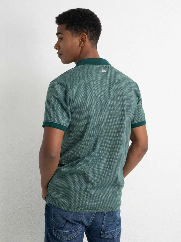 Men Polo Shirts Petrol Industries Polo Shirt With An AllOver Print Emerald Green