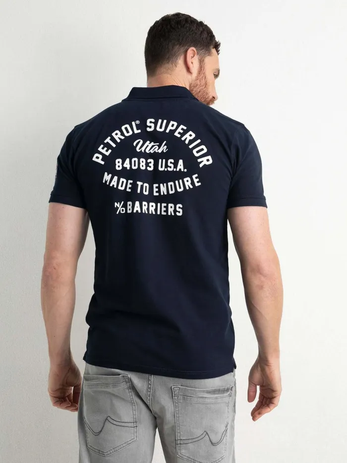Men Polo Shirts Petrol Industries Sporty Polo Shirt Midnight Navy