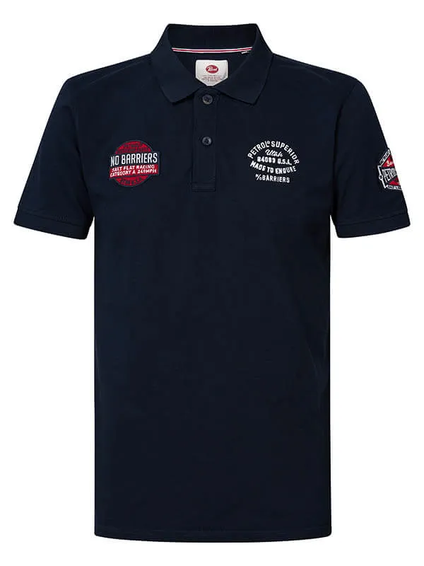 Men Polo Shirts Petrol Industries Sporty Polo Shirt Midnight Navy