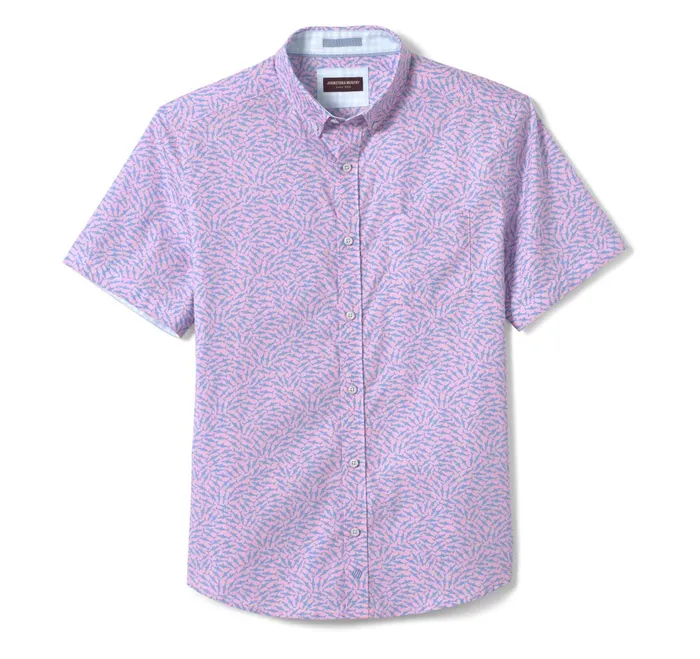 Men Printed Cotton ShortSleeve Shirt Pink Swarming Shark JohnstonandMurphy ShortSleeve Shirts Men Printed Cotton ShortSleeve Shirt Pink Swarming Shark JohnstonandMurphy ShortSleeve Shirts