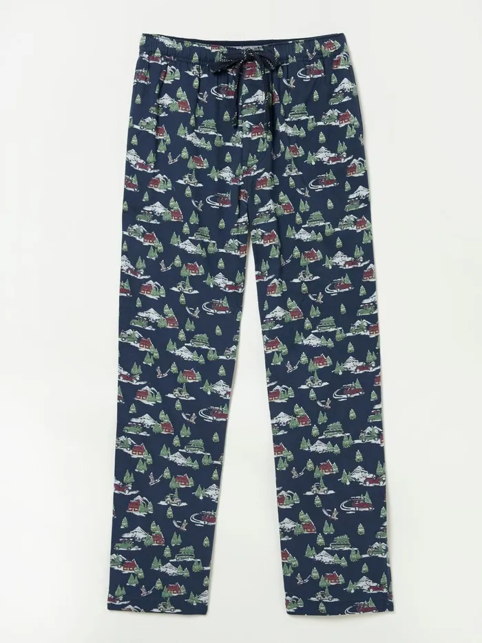 Men Pyjamas and Nightwear Fat Face Navy Blue Jeep Print Pyjamas