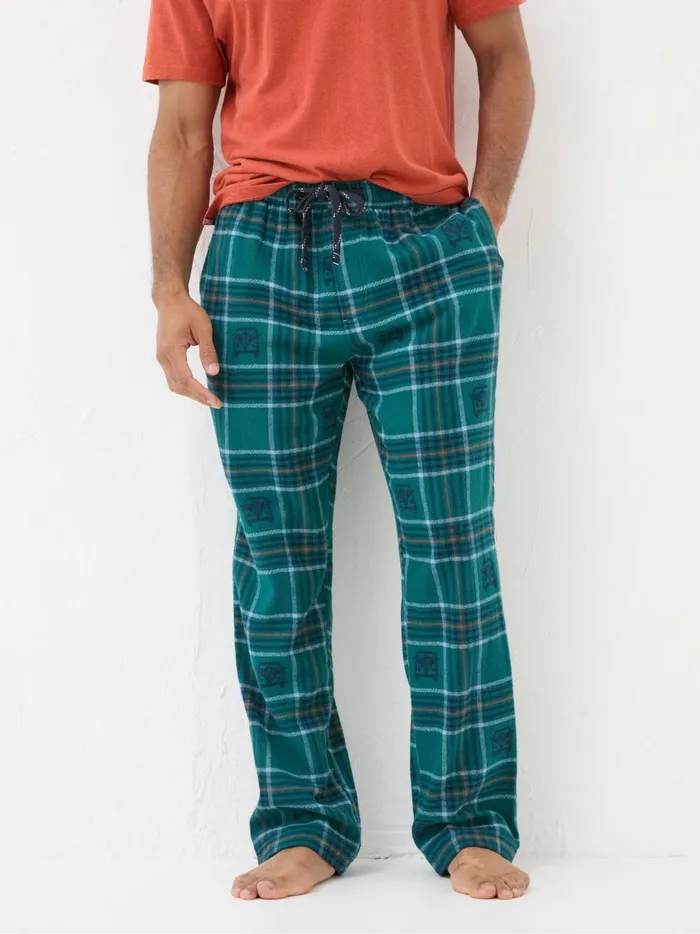 Men Pyjamas and Nightwear Fat Face Teal Blue Jacquard Pyjamas