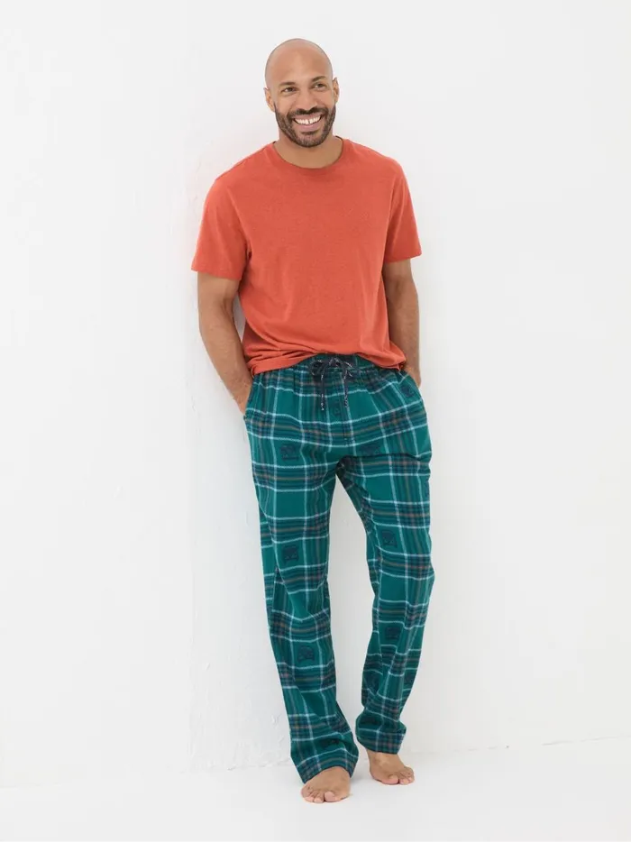 Men Pyjamas and Nightwear Fat Face Teal Blue Jacquard Pyjamas