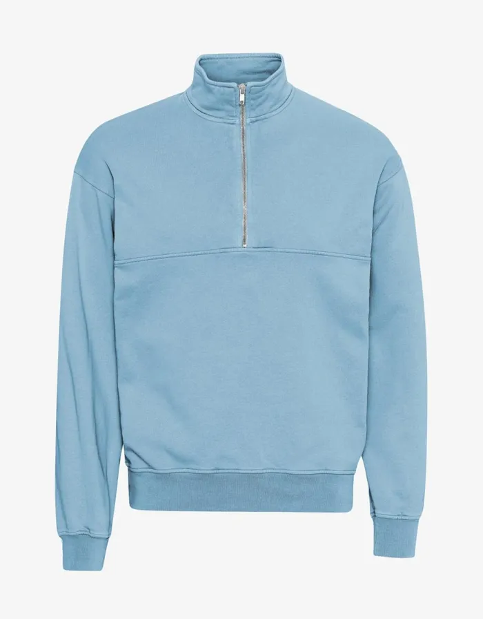 Men Quarter Zips Colorful Standard Organic Quarter Zip Seaside Blue