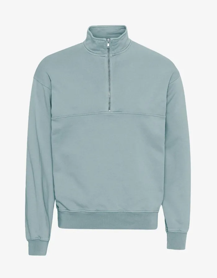 Men Quarter Zips Colorful Standard Organic Quarter Zip Steel Blue