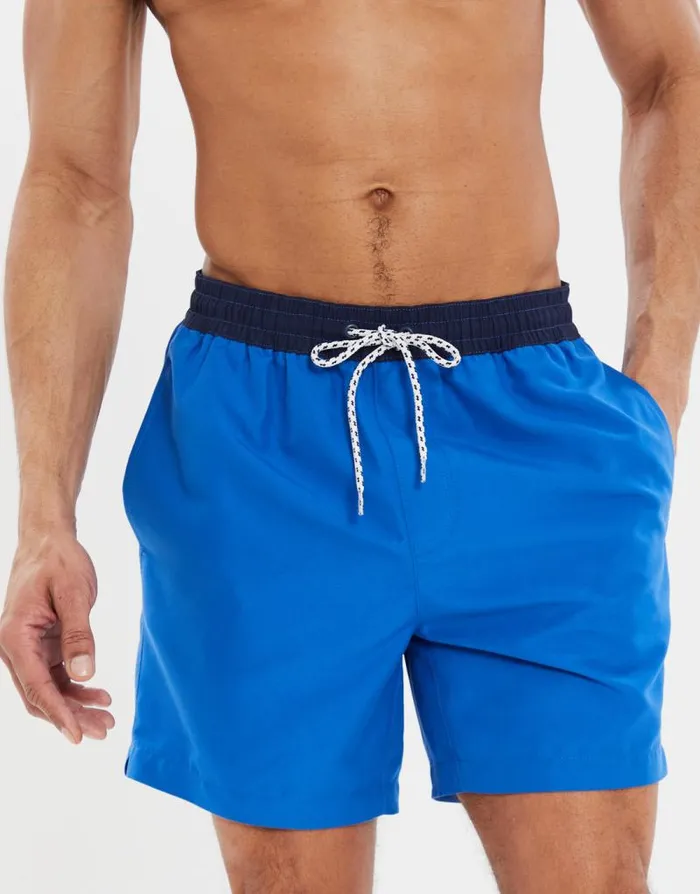 Men Royal Blue Contrast Swim Shorts Threadbare Swim Shorts