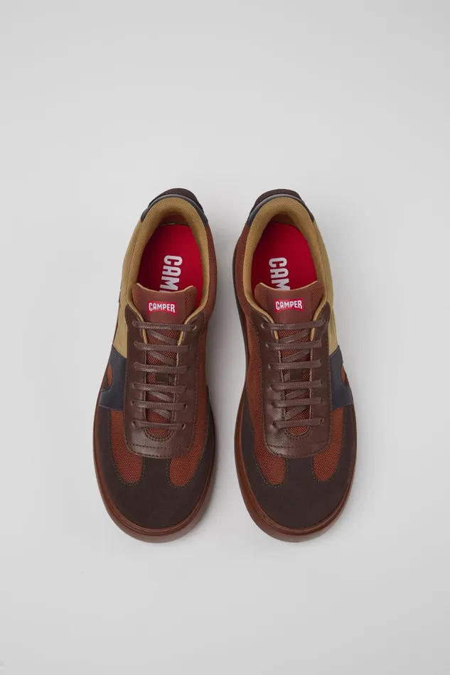 Men Runner K21 Brown Textile And Nubuck Sneakers Camper Sneakers Men Runner K21 Brown Textile And Nubuck Sneakers Camper Sneakers