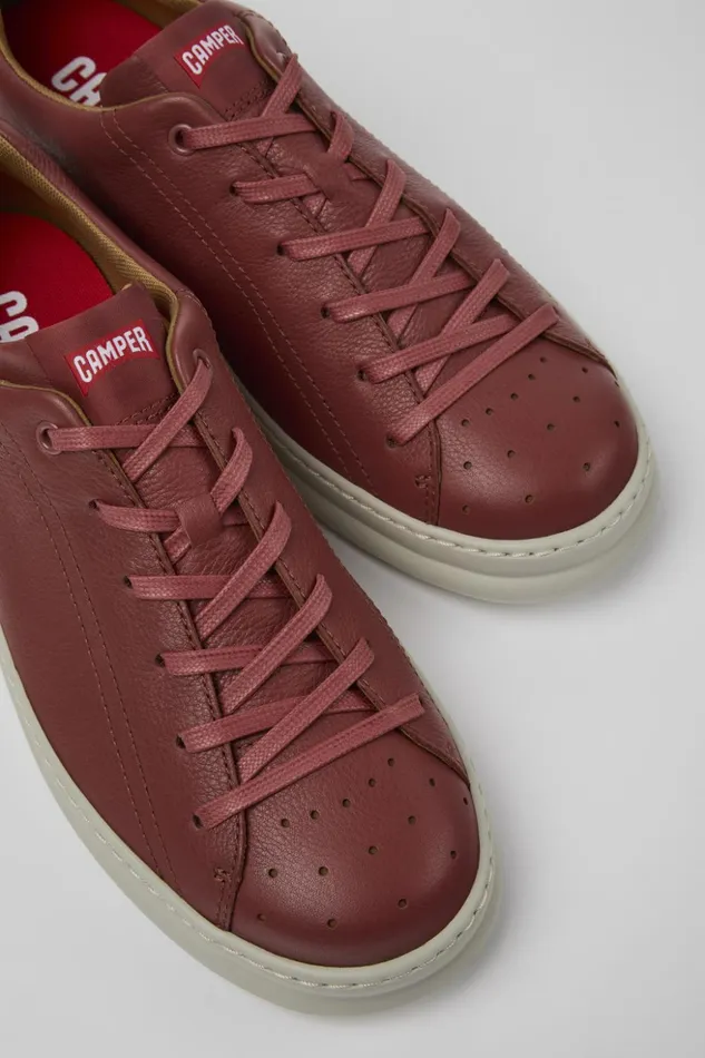 Men Runner Red Leather Sneaker Camper Sneakers