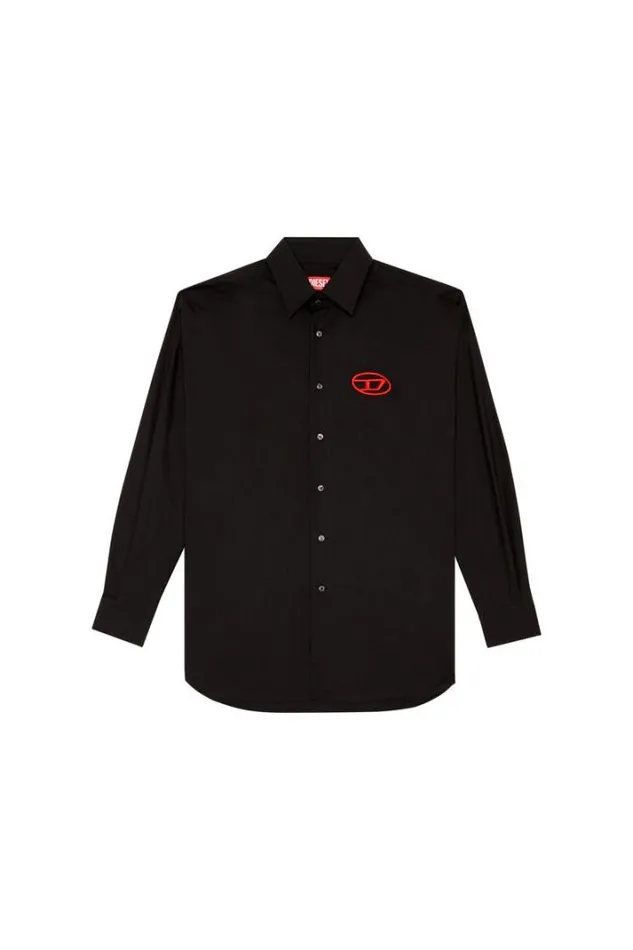 Men SDouPlain Black Diesel Shirts Men SDouPlain Black Diesel Shirts