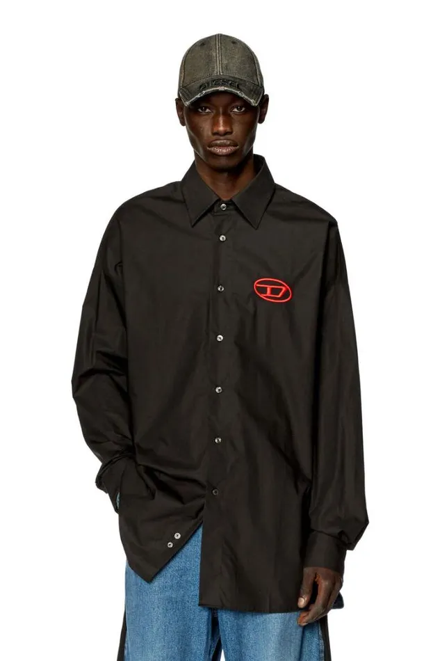 Men SDouPlain Black Diesel Shirts Men SDouPlain Black Diesel Shirts