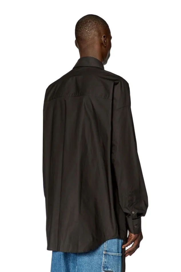 Men SDouPlain Black Diesel Shirts Men SDouPlain Black Diesel Shirts