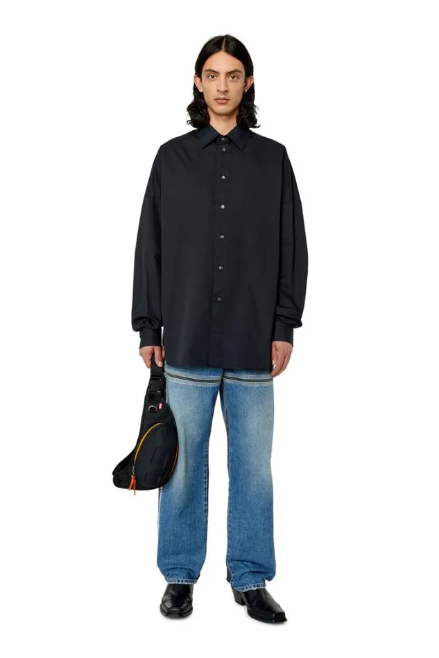Men SLimoLogo Black Diesel Shirts