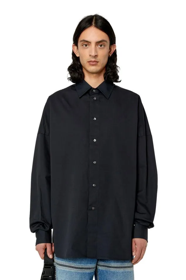 Men SLimoLogo Black Diesel Shirts Men SLimoLogo Black Diesel Shirts