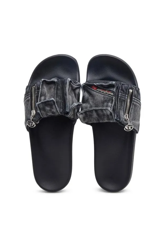 Men SaMayemi Pk Black Diesel Rubber Slides