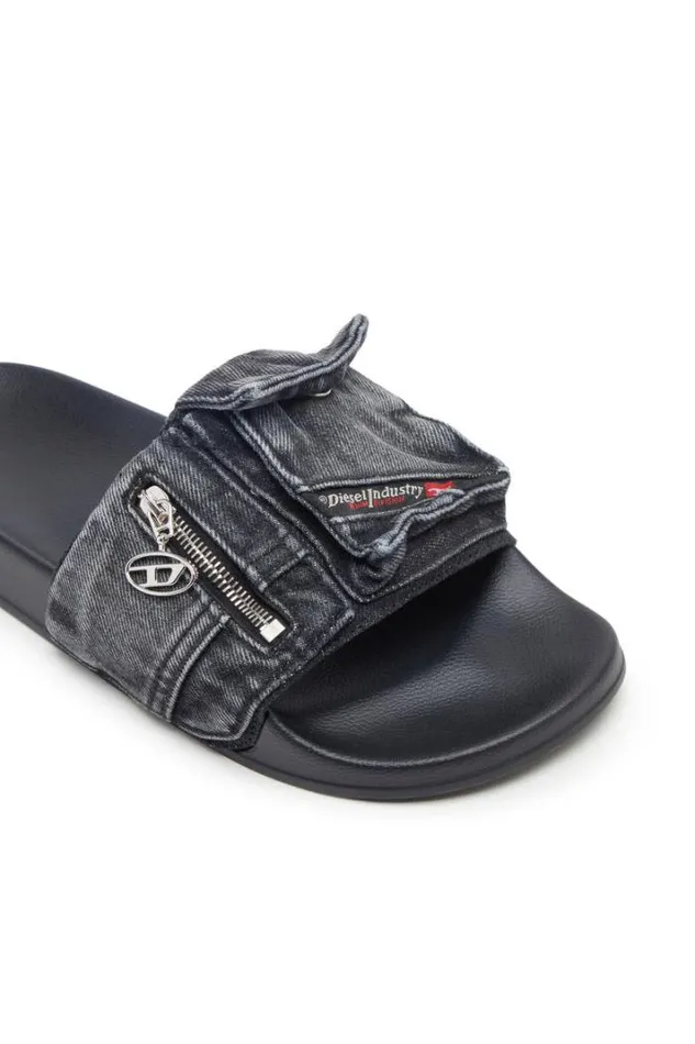 Men SaMayemi Pk Black Diesel Rubber Slides
