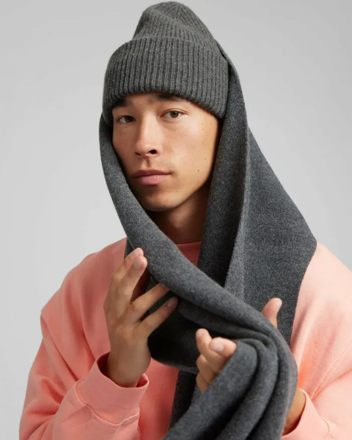 Men Scarves Colorful Standard Merino Wool Scarf Optical White