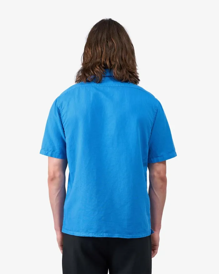 Men Shirts Colorful Standard Linen Short Sleeved Shirt Pacific Blue