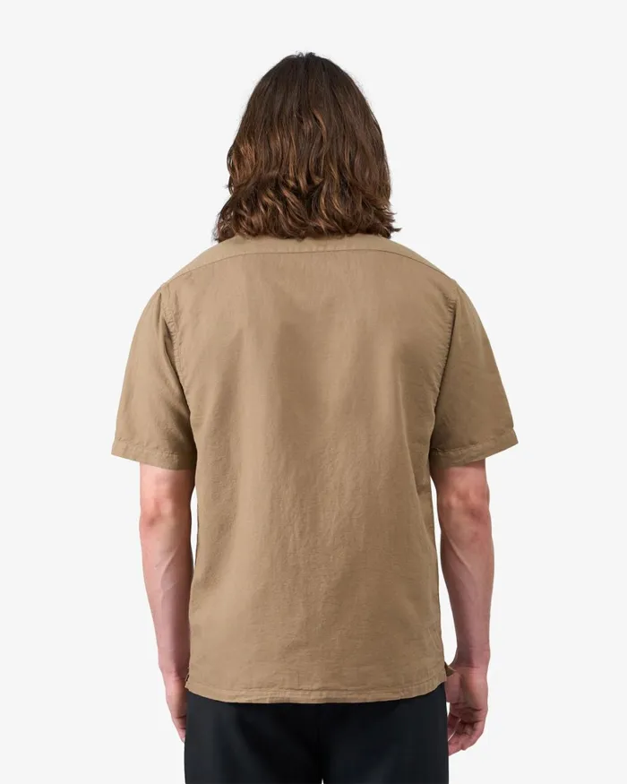 Men Shirts Colorful Standard Linen Short Sleeved Shirt Sahara Camel