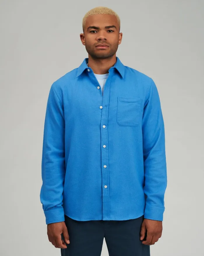 Men Shirts Colorful Standard Organic Flannel Shirt Limestone Grey