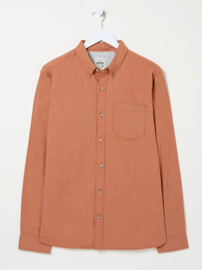 Men Shirts Fat Face Orange Long Sleeve Tadlow Shirt